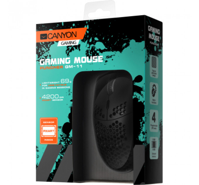 Мишка Canyon Puncher GM-11 USB Black (CND-SGM11B)