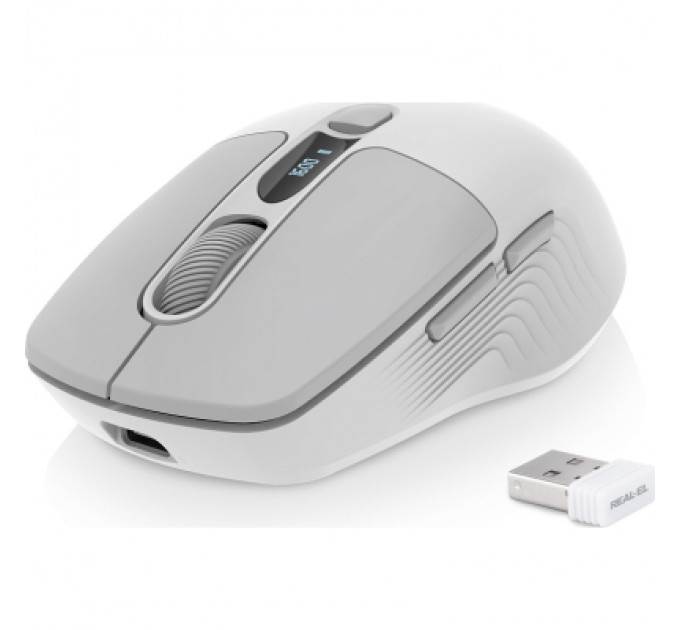 Мишка REAL-EL RM-480W Wireless/Bluetooth White (EL123200050)