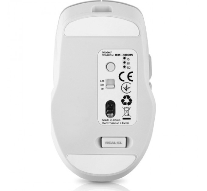 Мишка REAL-EL RM-480W Wireless/Bluetooth White (EL123200050)