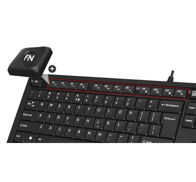 A4Tech Клавіатура A4Tech Fstyler FK10 (Blue) , USB, чорний+ блакитний