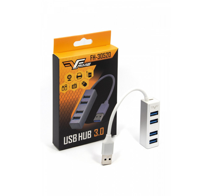 Frime Концентратор USB Frime 4хUSB3.0 Silver (FH-30520)