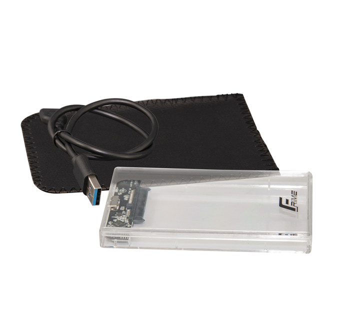 Frime Внешний карман Frime SATA HDD/SSD 2.5", USB 3.0, Plastic, Clear (FHE80.25U30)