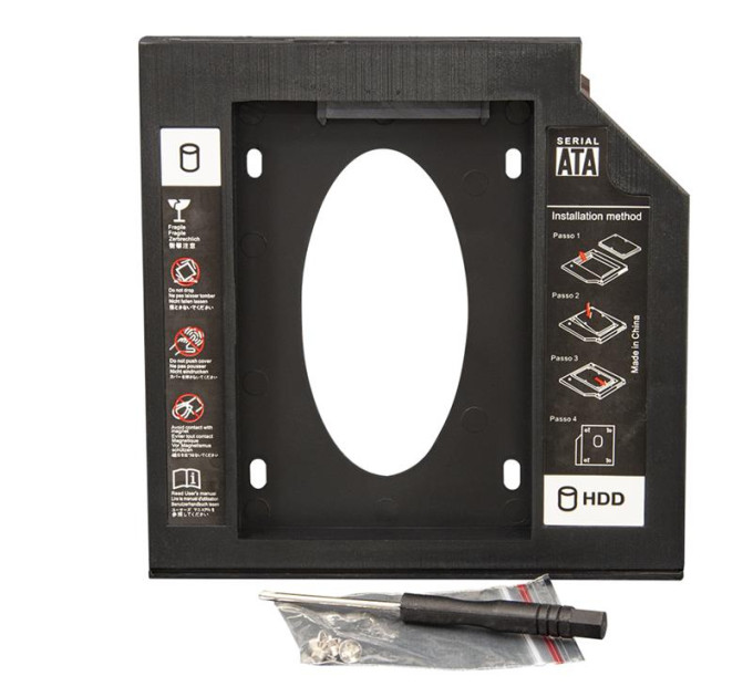 Frime Переходник Frime для установки 2.5" SSD/HDD в отсек привода 12.7мм Black (FHDC127P)