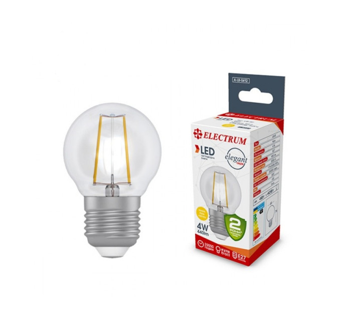 Electrum Лампа светодиодная шар-ретро Electrum Filament 4W E27 2900K (A-LB-0412)