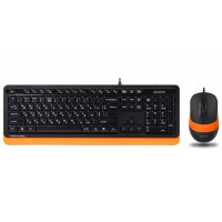 A4Tech Fstyler F1010, комплект дротовий клавіатура з мишою, USB, чорний+помаранчевий колір