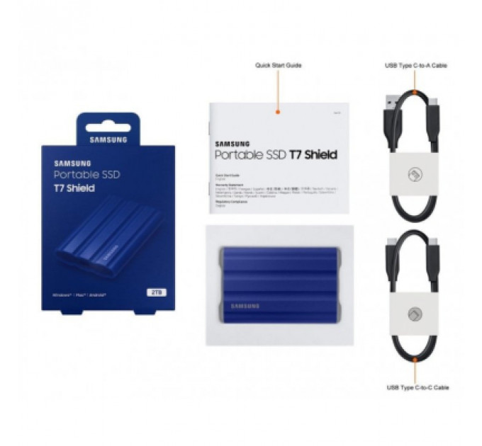 Накопичувач SSD USB 3.2 2TB T7 Shield Samsung (MU-PE2T0R/EU)