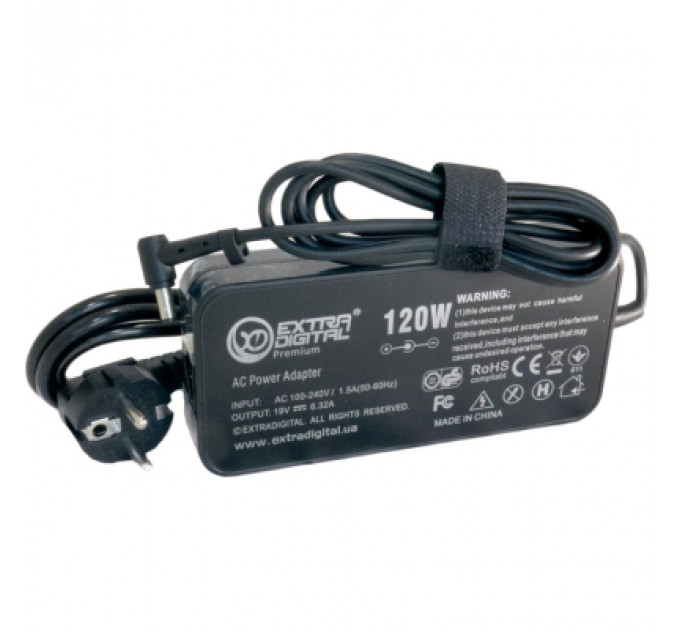 Блок живлення до ноутбуку Extradigital Asus 19V, 6.32A, 120W (5.5x2.5) Slim (PSA3892)