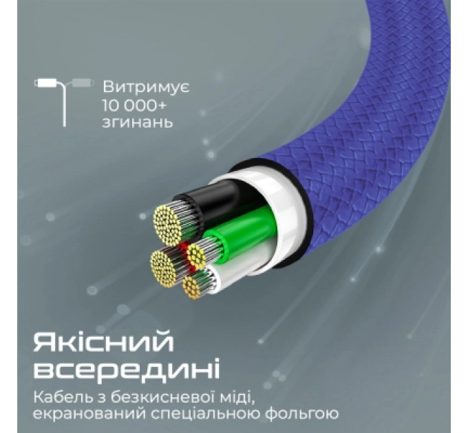 Promate Дата кабель USB-C to USB-C xcord-cc.navy Promate (xcord-cc.navy)
