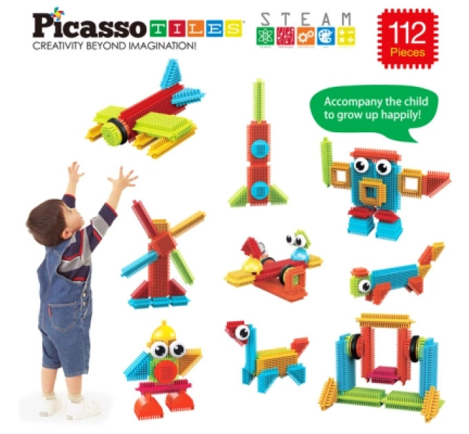 Picasso Конструктор Picasso Tiles Hedgehog Building Blocks Set 112 деталей (817338022631)