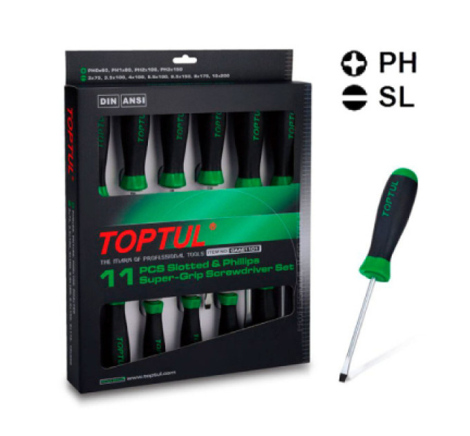 Toptul Набір викруток Toptul 11 шт. (GAAE1101)