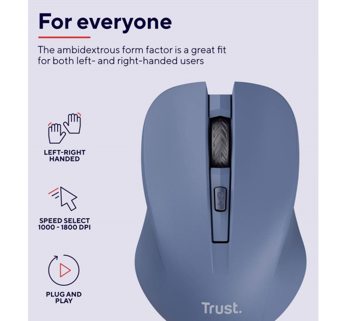 Trust Миша бездротова Trust Mydo Silent Wireless Blue (25041)