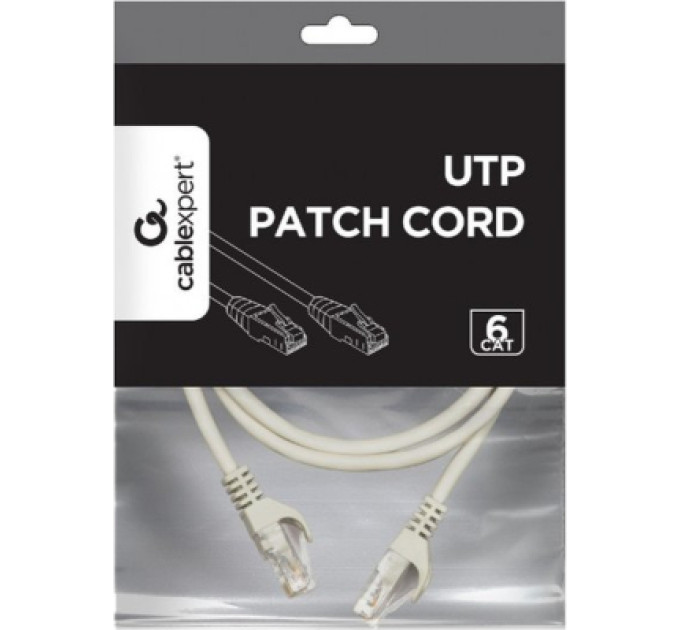 Cablexpert Патч корд Cablexpert PP6U-CU-2M, UTP, категорія. 6, литий,  50u" штекер із фіксатором, 2 м, сірий