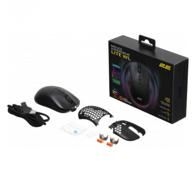 Мишка 2E Gaming HyperDrive Lite RGB Wireless/USB Black (2E-MGHDL-WL-BK)