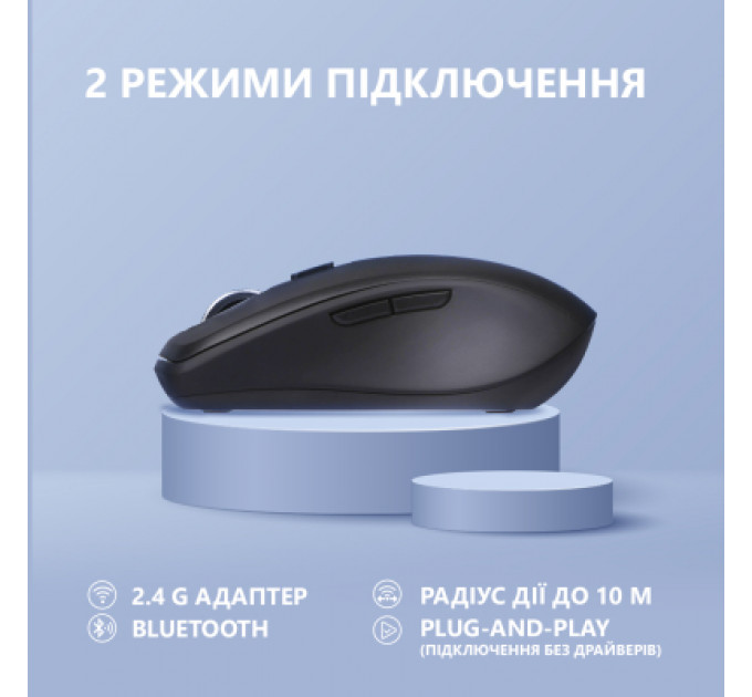 Мишка 2E MF225 Silent Wireless/Bluetooth Black (2E-MF225WBK)