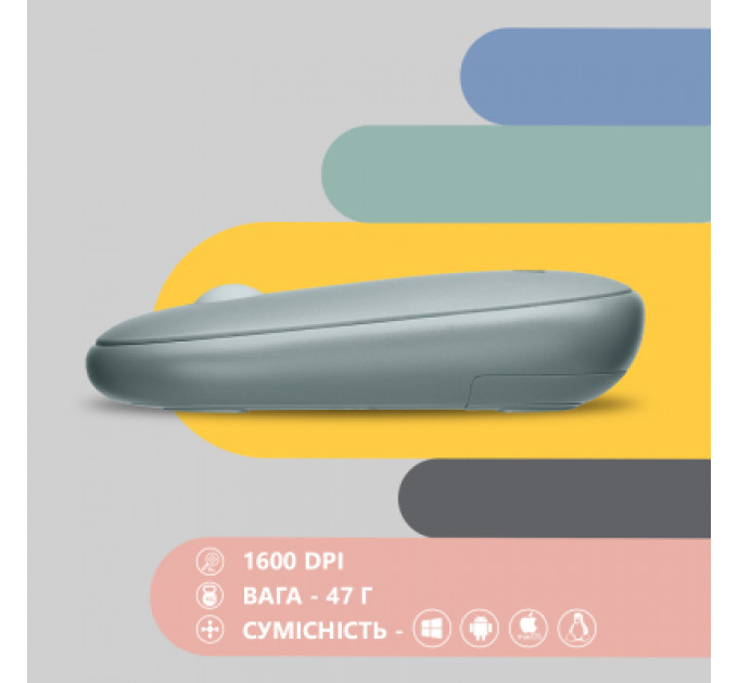 Мишка 2E MF300 Silent Wireless/Bluetooth Ashen Green (2E-MF300WGN)