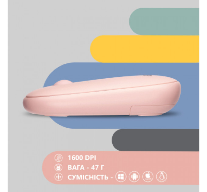 Мишка 2E MF300 Silent Wireless/Bluetooth Mallow Pink (2E-MF300WPN)