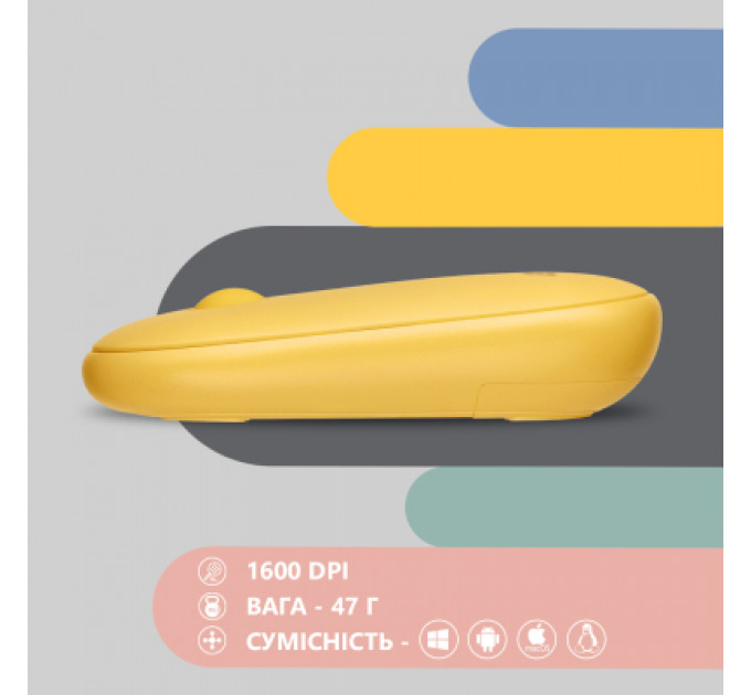 Мишка 2E MF300 Silent Wireless/Bluetooth Sunny Yellow (2E-MF300WYW)