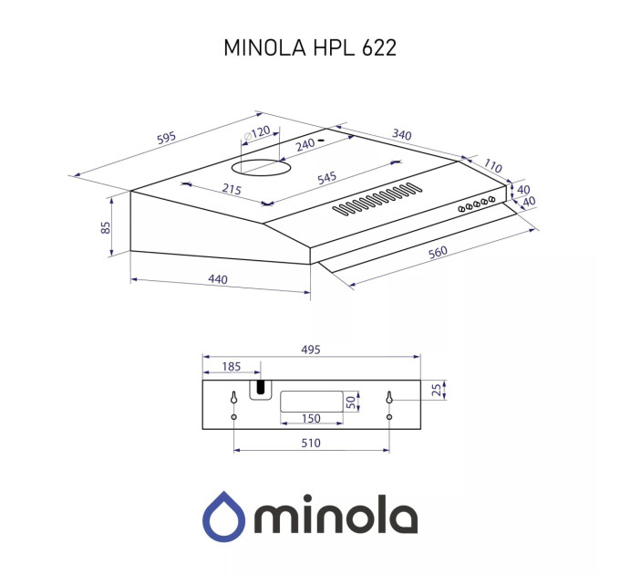 Minola Витяжка Minola HPL 622 I
