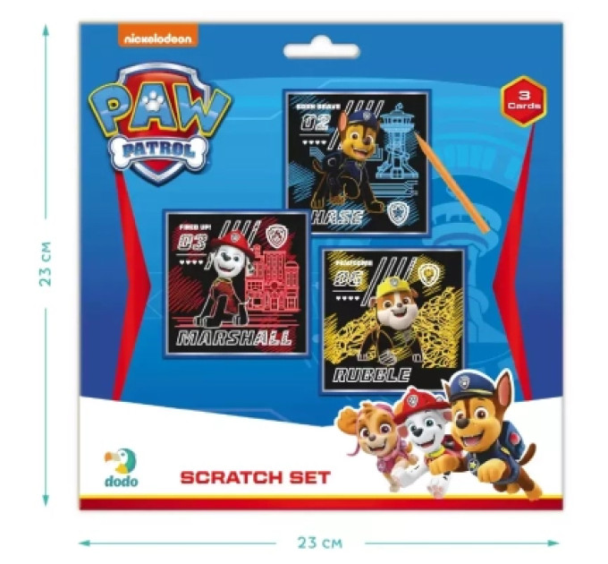 DoDo Набір для творчості DoDo гравюр Paw Patrol 3 шт (200193)