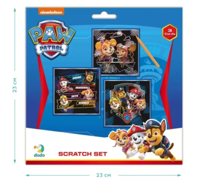 DoDo Набір для творчості DoDo гравюр Paw Patrol 3 шт (200194)