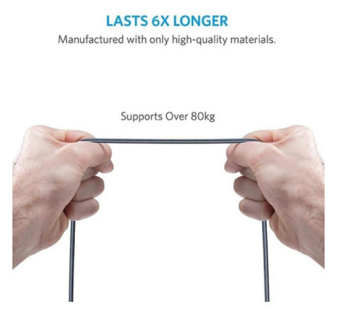 Anker Дата кабель USB 2.0 AM to Lightning 1.8m Powerline Select+ Black Anker (A8013H11)