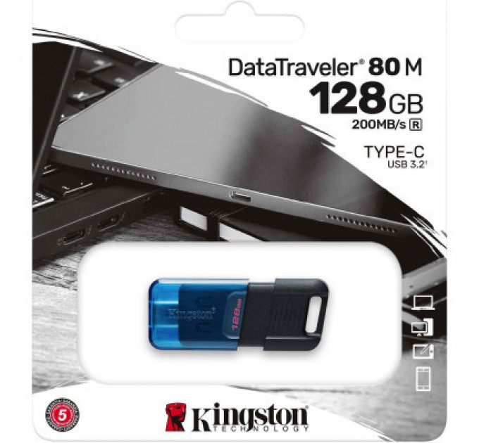 USB флеш накопичувач Kingston DataTraveler 80 M Blue/Black (DT80M/128GB)