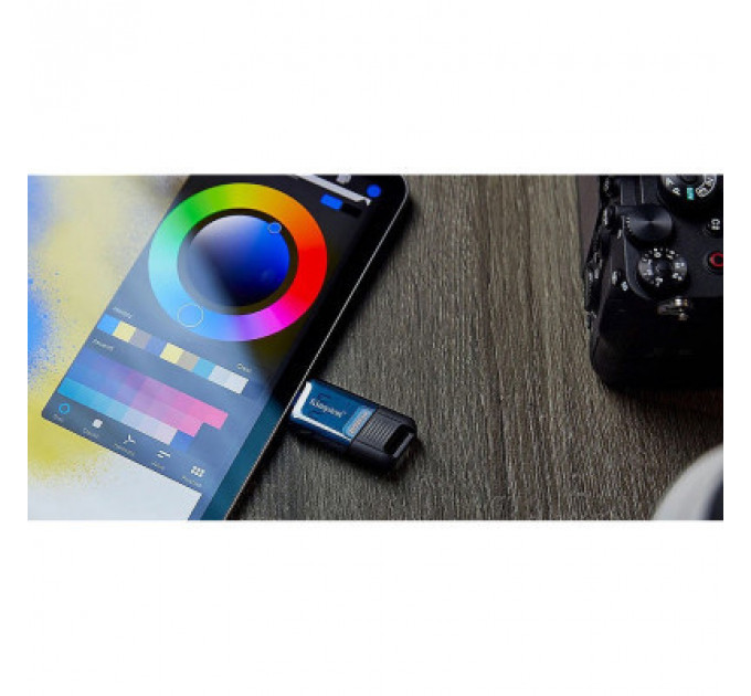 USB флеш накопичувач Kingston 64GB DataTraveler 80 M USB-C 3.2 Blue/Black (DT80M/64GB)