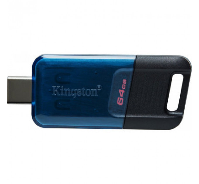 USB флеш накопичувач Kingston 64GB DataTraveler 80 M USB-C 3.2 Blue/Black (DT80M/64GB)