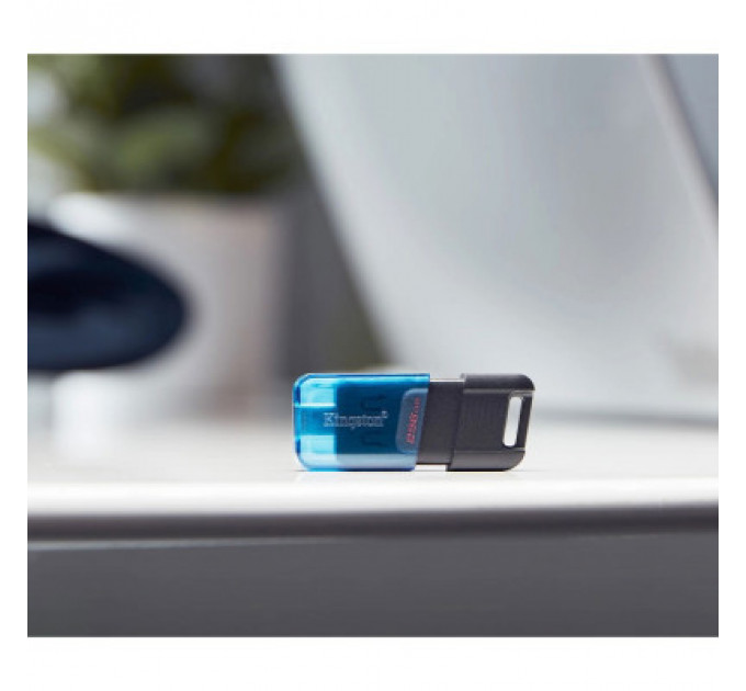 USB флеш накопичувач Kingston 64GB DataTraveler 80 M USB-C 3.2 Blue/Black (DT80M/64GB)
