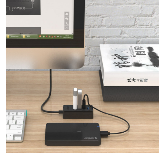 Концентратор Orico USB 3.0 4 ports (W5P-U3-100-BK-PR) (CA911264)