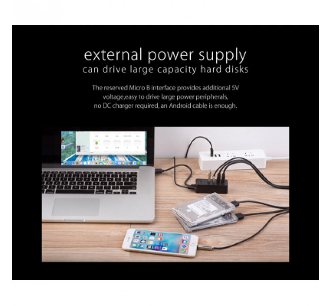 Концентратор Orico USB 3.0 4 ports (W5P-U3-100-BK-PR) (CA911264)