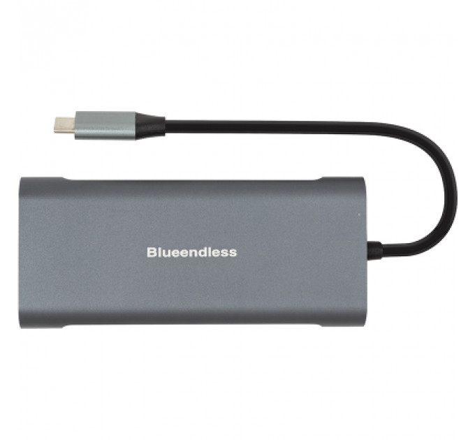 Концентратор PowerPlant USB-C to 2xUSB 3.0, 1xUSB 2.0, 1xType-C (PD), HDMI, SD, RJ45 (CA913497)