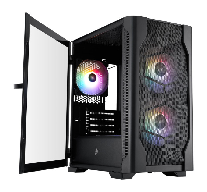 1stPlayer Корпус 1stPlayer D4-M-BK-2F1P-1F1 Black