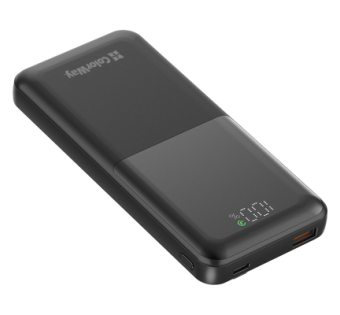 ColorWay Батарея універсальна ColorWay 10 000 mAh PD/22.5W, QC/3.0, LCD, Black (CW-PB100LPB3BK-PDD)