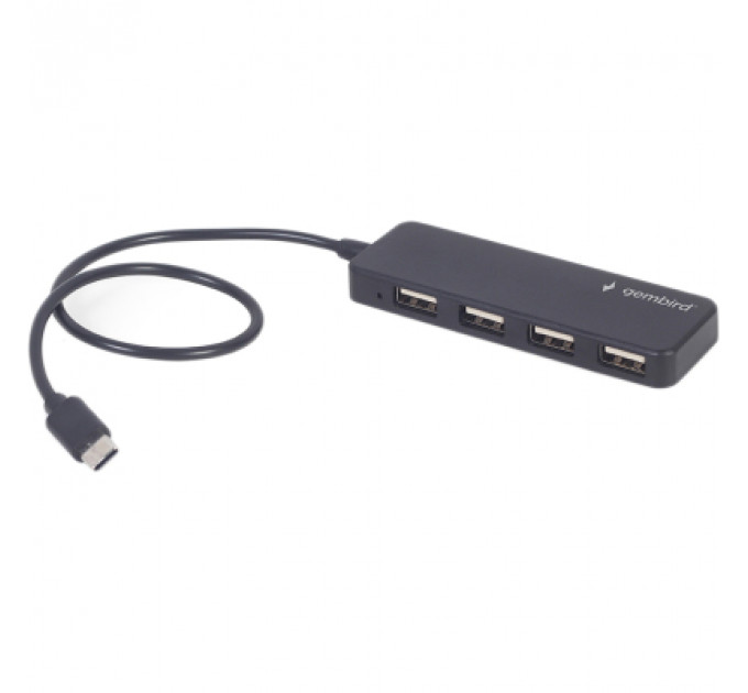 Концентратор Gembird USB-C 4 ports USB 2.0 black (UHB-CM-U2P4-01)