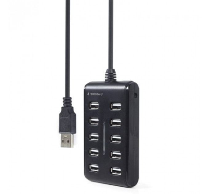 Концентратор Gembird USB 2.0 10 ports black (UHB-U2P10P-01)