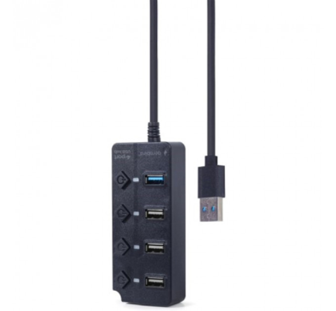 Концентратор Gembird 4 ports (1xUSB3.1+3xUSB2.0) switch black (UHB-U3P1U2P3P-01)