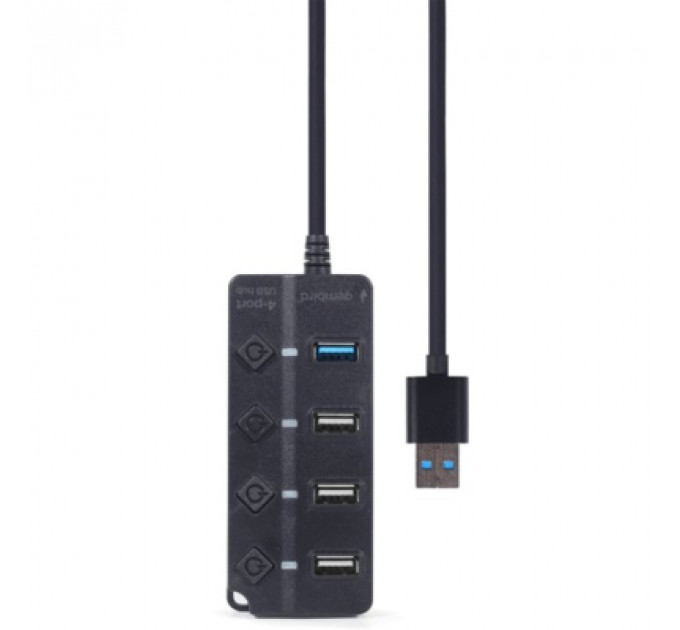 Концентратор Gembird 4 ports (1xUSB3.1+3xUSB2.0) switch black (UHB-U3P1U2P3P-01)
