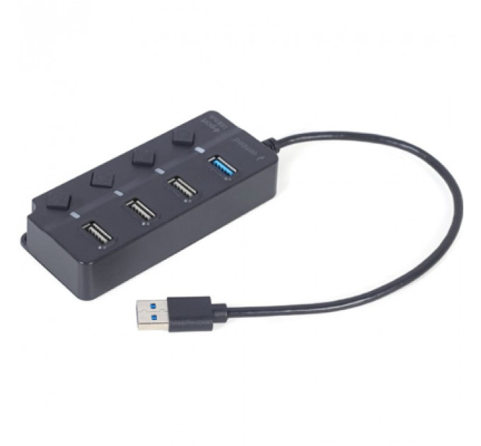 Концентратор Gembird 4 ports (1xUSB3.1+3xUSB2.0) switch black (UHB-U3P1U2P3P-01)