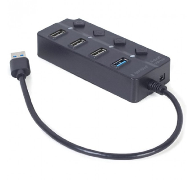 Концентратор Gembird 4 ports (1xUSB3.1+3xUSB2.0) switch black (UHB-U3P1U2P3P-01)