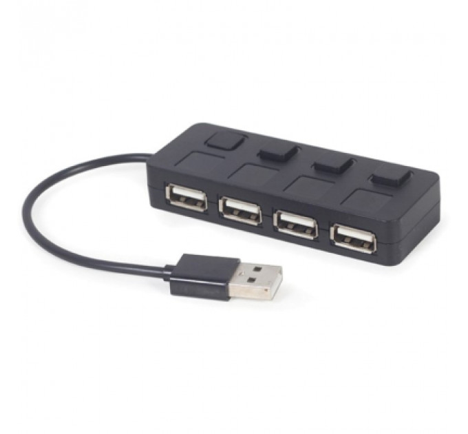 Концентратор Gembird USB 2.0 4 ports switch black (UHB-U2P4-05)