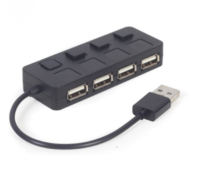 Концентратор Gembird USB 2.0 4 ports switch black (UHB-U2P4-05)