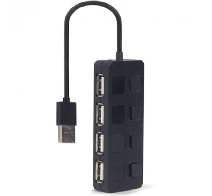 Концентратор Gembird USB 2.0 4 ports switch black (UHB-U2P4-05)