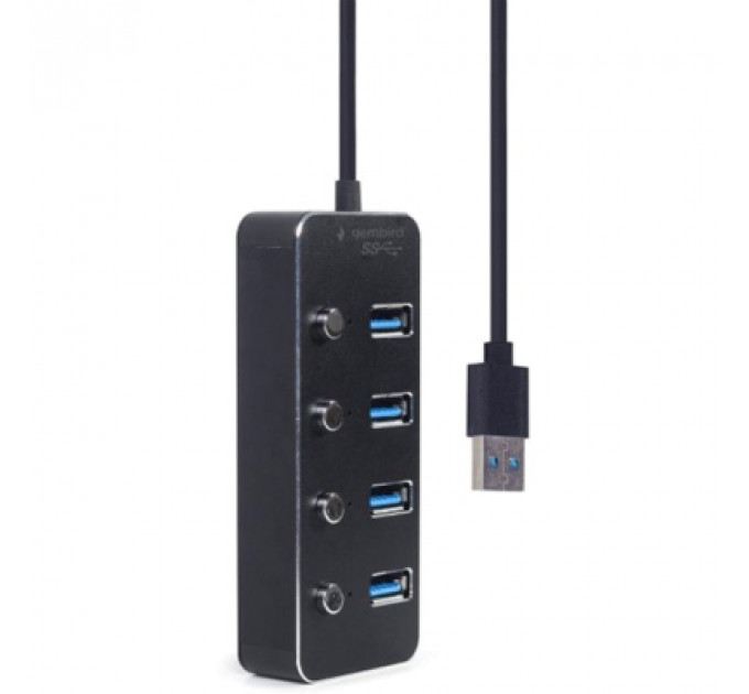 Концентратор Gembird USB 3.0 4 ports switch black (UHB-U3P4P-01)