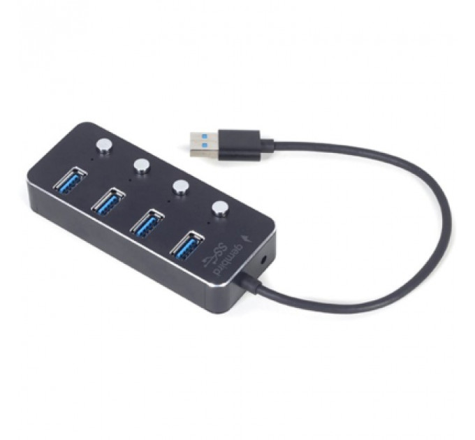 Концентратор Gembird USB 3.0 4 ports switch black (UHB-U3P4P-01)