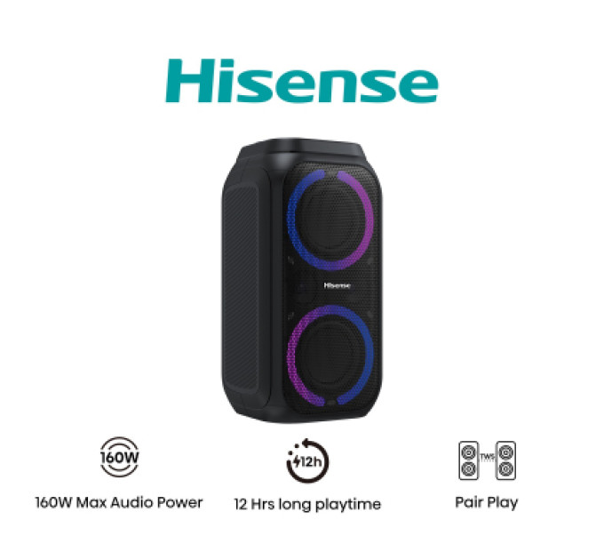 Hisense Акустична система Hisense Party Rocket 160 Black (20013565)