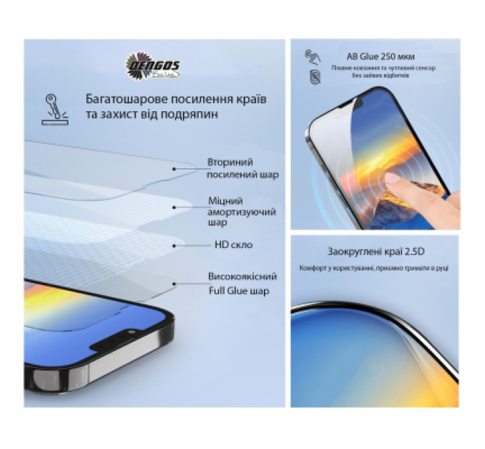 Dengos Скло захисне Dengos Motorola G06 / G06 Power Black 2 pcs (DG-TG2P-92)