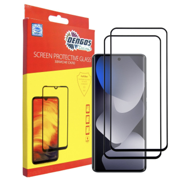 Dengos Скло захисне Dengos Xiaomi Redmi Note 15 5G Black 2 pcs (DG-TG2P-99)