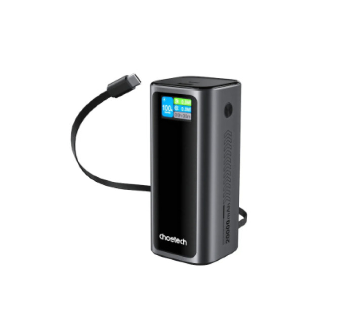 Choetech Батарея універсальна Choetech 20000mAh, PD/130W, QC, AFC , TFT, pass-through charging (B815C)