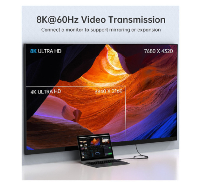 Choetech Дата кабель USB-C to USB-C 2.0m USB4 Gen 3 240W 8K Choetech (XCC-1042)